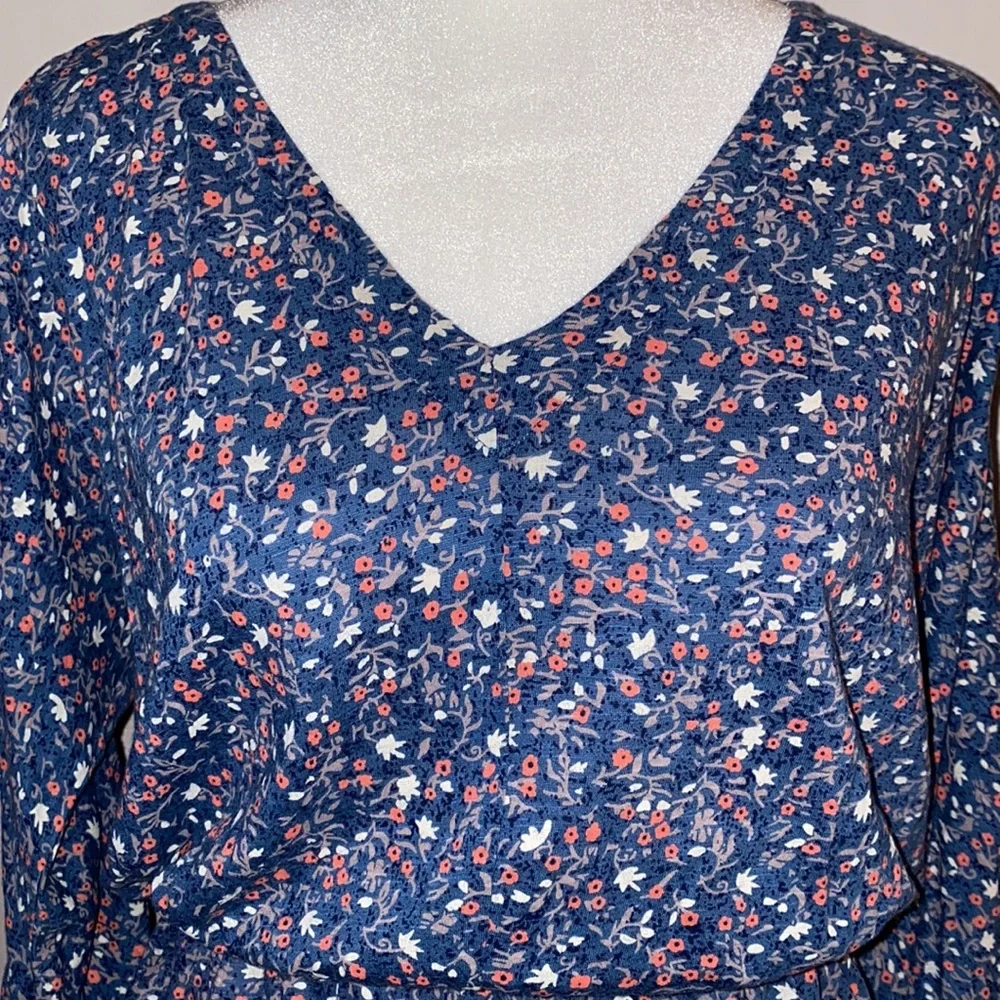 Lucky Brand Floral Peplum Waist Blouse - Picture 2 of 15